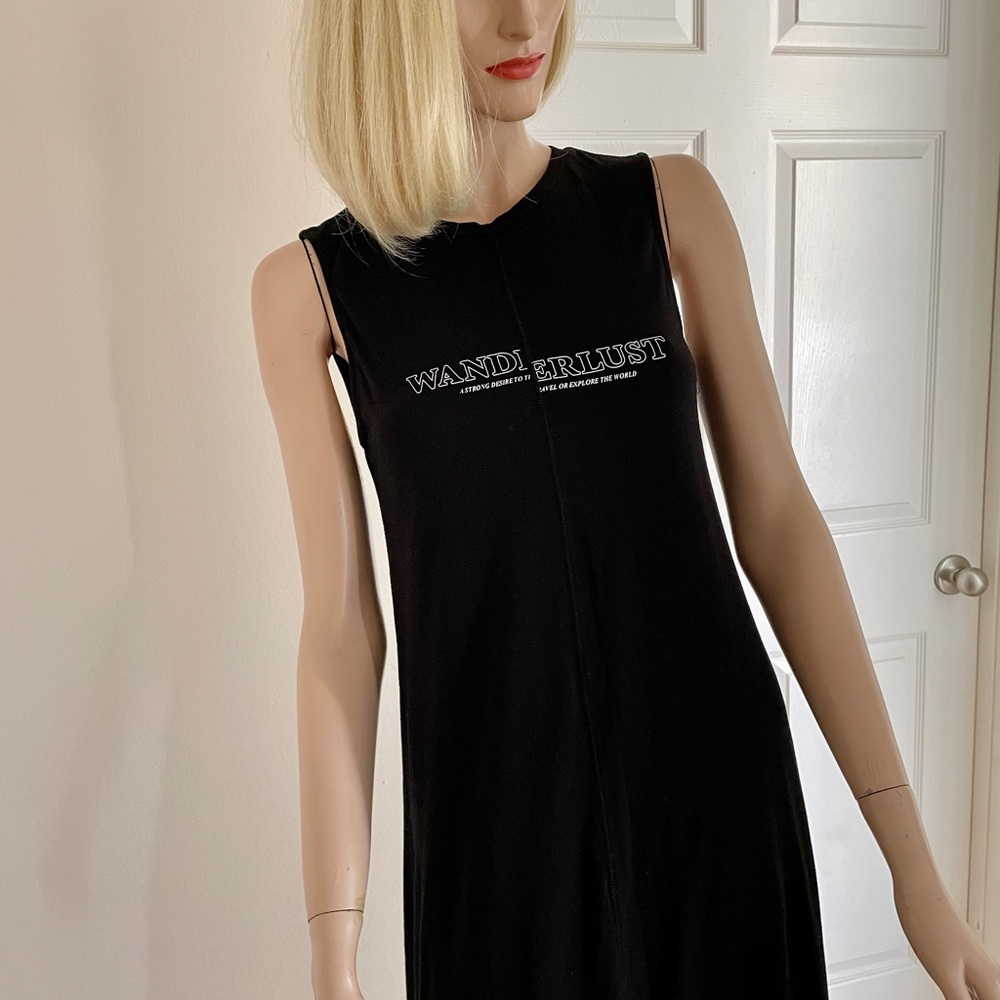 Mango Wanderlust Black Cotton Knit Midi Dress XS/S - Picture 8 of 11